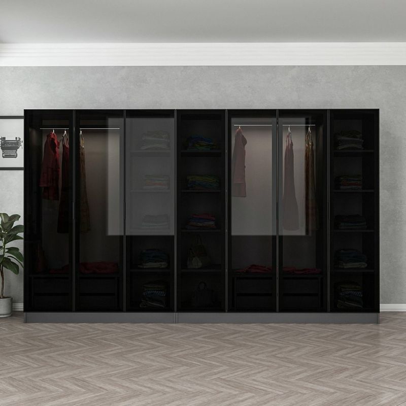 Casa si Gradina - Mobilier - Dulapuri si sifoniere - Sifoniere - Sifonier, Hanah Home, pal melaminat, antracit si negru, 315x52x210 cm, 506MNR2986 - Infinity.ro