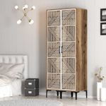 Casa si Gradina - Mobilier - Dulapuri si sifoniere - Sifoniere - Sifonier, Hanah Home, pal melaminat, nuc si alb, 80x47.5x201.4 cm, 845HCT5440 - Infinity.ro