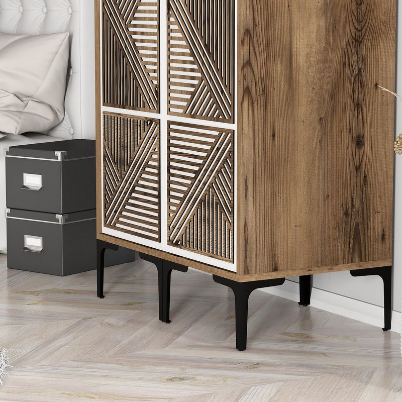 Casa si Gradina - Mobilier - Dulapuri si sifoniere - Sifoniere - Sifonier, Hanah Home, pal melaminat, nuc si alb, 80x47.5x201.4 cm, 845HCT5440 - Infinity.ro