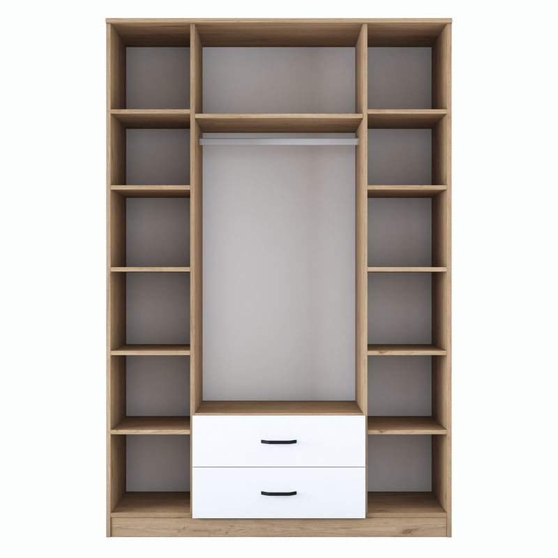 Casa si Gradina - Mobilier - Dulapuri si sifoniere - Sifoniere - Sifonier, Hanah Home, pal melaminat, nuc si alb, 210x210x51.5 cm, 893RAN5406 - Infinity.ro