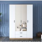 Casa si Gradina - Mobilier - Dulapuri si sifoniere - Sifoniere - Sifonier, Hanah Home, pal melaminat, nuc si alb, 210x210x51.5 cm, 893RAN5406 - Infinity.ro