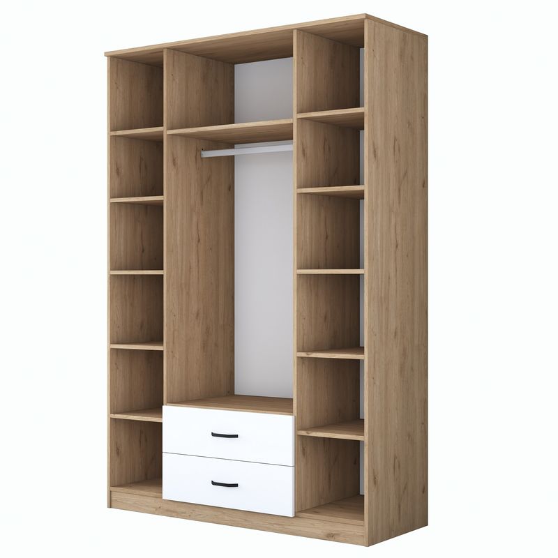 Casa si Gradina - Mobilier - Dulapuri si sifoniere - Sifoniere - Sifonier, Hanah Home, pal melaminat, nuc si alb, 210x210x51.5 cm, 893RAN5406 - Infinity.ro