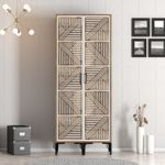 Casa si Gradina - Mobilier - Dulapuri si sifoniere - Sifoniere - Sifonier, Hanah Home, pal melaminat, nuc si alb, 80x47.5x201.4 cm, 845HCT5440 - Infinity.ro