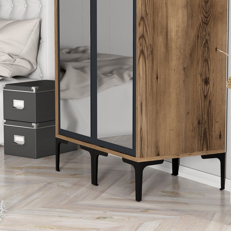 Casa si Gradina - Mobilier - Dulapuri si sifoniere - Sifoniere - Sifonier, Hanah Home, pal melaminat, nuc si antracit, 80x47.5x201.4 cm, 845HCT5434 - Infinity.ro