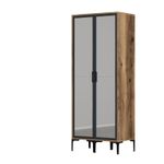 Casa si Gradina - Mobilier - Dulapuri si sifoniere - Sifoniere - Sifonier, Hanah Home, pal melaminat, nuc si antracit, 80x47.5x201.4 cm, 845HCT5434 - Infinity.ro