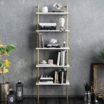 Casa si Gradina - Mobilier - Biblioteci si rafturi - Biblioteci - Biblioteca, Hanah Home, pal melaminat, alb auriu, 60x22x174 cm, 541HDL1307 - Infinity.ro
