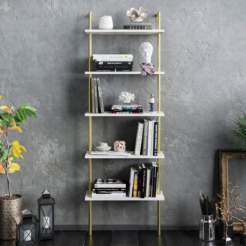 Casa si Gradina - Mobilier - Biblioteci si rafturi - Biblioteci - Biblioteca, Hanah Home, pal melaminat, alb auriu, 60x22x174 cm, 541HDL1307 - Infinity.ro