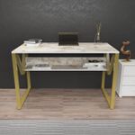 Casa si Gradina - Mobilier - Mese si birouri - Birouri - Birou, Hanah Home, pal melaminat, alb auriu, 120x60x72.8 cm, 875ZNA4541 - Infinity.ro