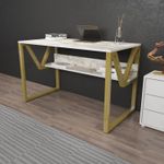 Casa si Gradina - Mobilier - Mese si birouri - Birouri - Birou, Hanah Home, pal melaminat, alb auriu, 120x60x72.8 cm, 875ZNA4541 - Infinity.ro