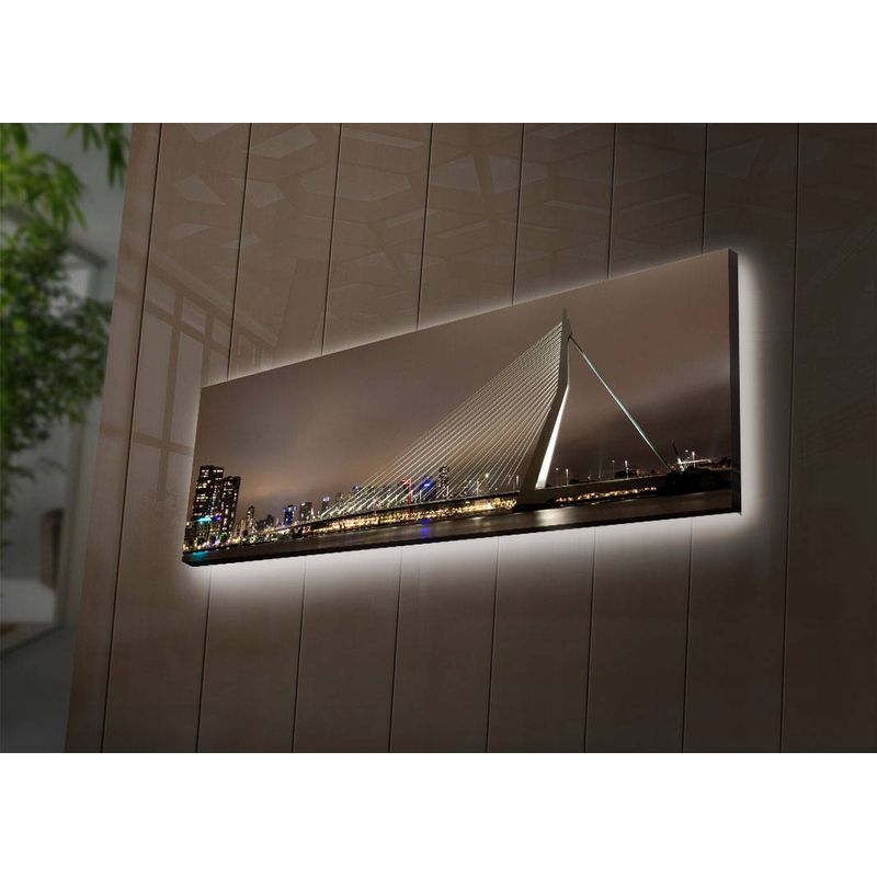 Casa si Gradina - Decoratiuni - Tablouri - Tablou canvas decorativ cu led, Wallxpert, piele de caprioara, multicolor, 30x90 cm, 239SHN3257 - Infinity.ro