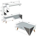 Casa si Gradina - Mobilier - Seturi de mobilier - Seturi living - Set mobilier living, Hanah Home, pal melaminat, nuc, 845HCT5202 - Infinity.ro