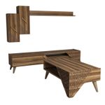 Casa si Gradina - Mobilier - Seturi de mobilier - Seturi living - Set mobilier living, Hanah Home, pal melaminat, nuc, 845HCT5202 - Infinity.ro