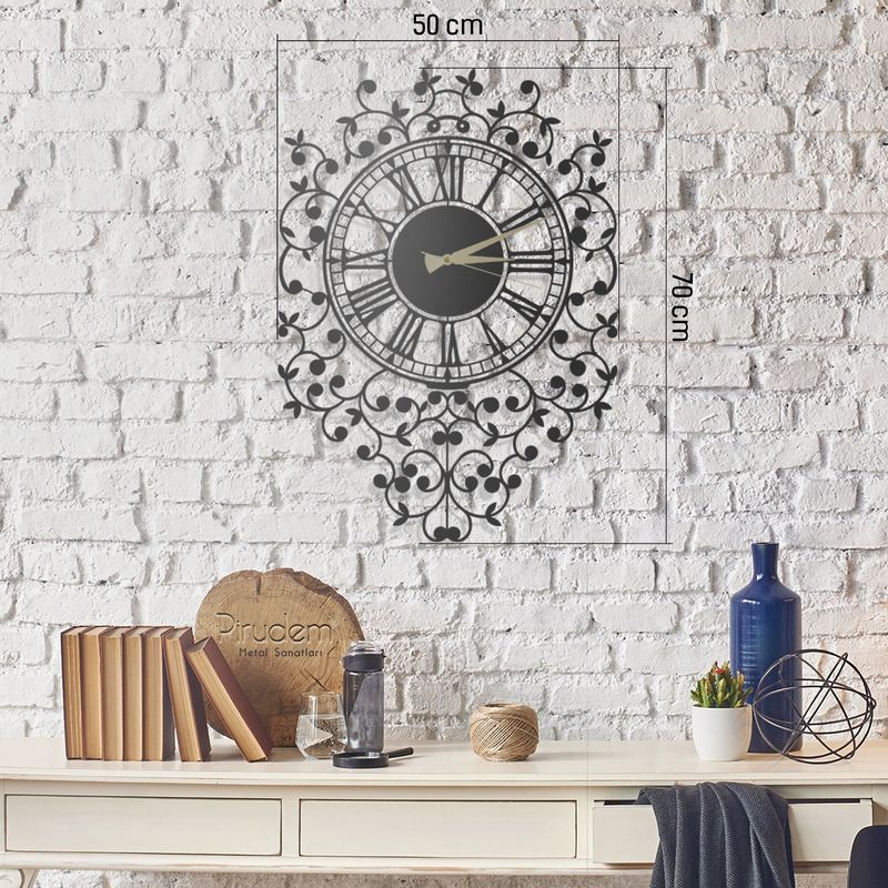 Casa si Gradina - Decoratiuni - Ceasuri - Ceas de perete decorativ, Wallxpert, metal, negru, 50x70 cm, 826PIR2081 - Infinity.ro