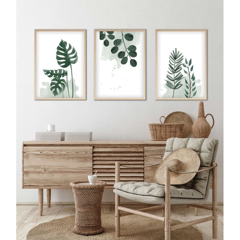 Casa si Gradina - Decoratiuni - Tablouri - Tablou decorativ inramat, Wallxpert, mdf si lemn masiv, multicolor, 30x40 cm, set 3 piese, 693BSE1451 - Infinity.ro