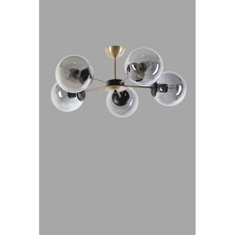 Casa si Gradina - Corpuri si surse de iluminat - Lustre si pendule - Lustra, Opviq, metal, cupru si fumuriu, 60x25 cm, 846STL2937 - Infinity.ro