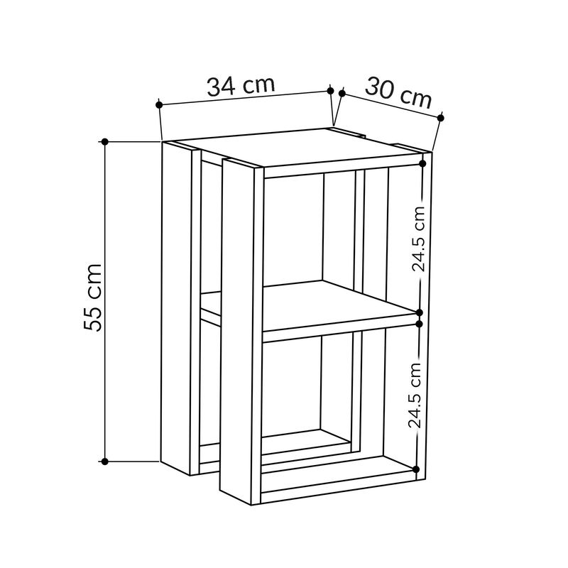 Casa si Gradina - Mobilier - Comode si corpuri - Noptiere - Noptiera, Hanah Home, pal melaminat, travertin, 30x30x55 cm, 776HMS3442 - Infinity.ro