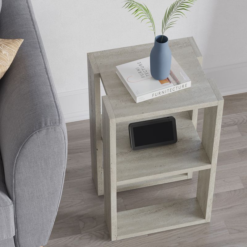 Casa si Gradina - Mobilier - Comode si corpuri - Noptiere - Noptiera, Hanah Home, pal melaminat, travertin, 30x30x55 cm, 776HMS3442 - Infinity.ro