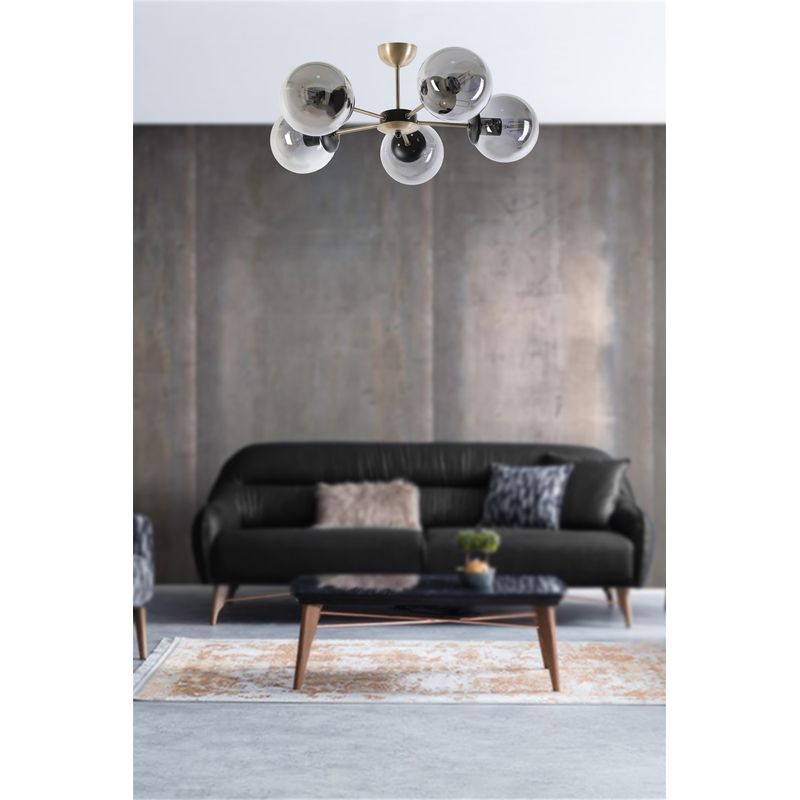 Casa si Gradina - Corpuri si surse de iluminat - Lustre si pendule - Lustra, Opviq, metal, cupru si fumuriu, 60x25 cm, 846STL2937 - Infinity.ro