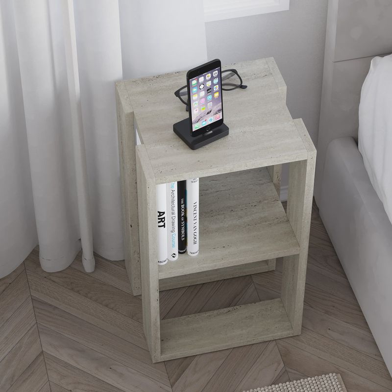 Casa si Gradina - Mobilier - Comode si corpuri - Noptiere - Noptiera, Hanah Home, pal melaminat, travertin, 30x30x55 cm, 776HMS3442 - Infinity.ro