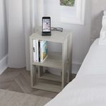 Casa si Gradina - Mobilier - Comode si corpuri - Noptiere - Noptiera, Hanah Home, pal melaminat, travertin, 30x30x55 cm, 776HMS3442 - Infinity.ro