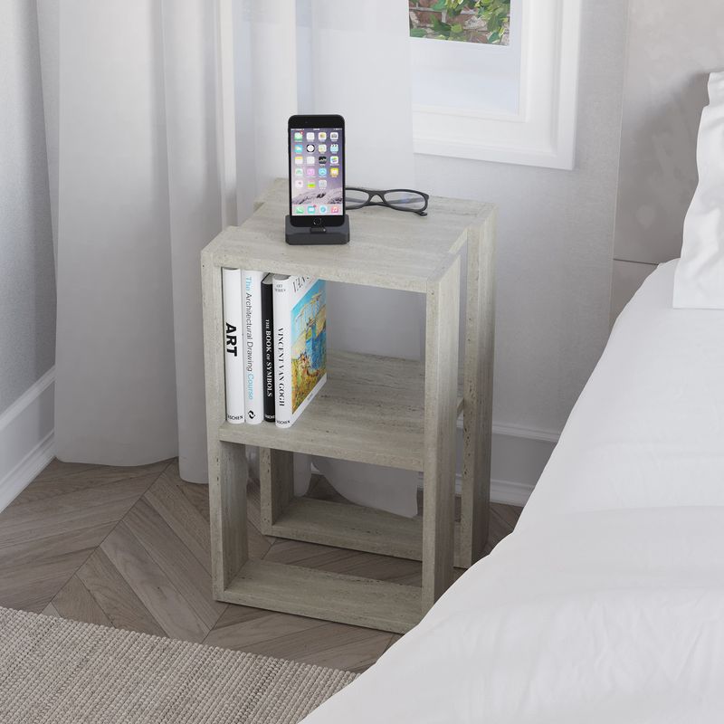 Casa si Gradina - Mobilier - Comode si corpuri - Noptiere - Noptiera, Hanah Home, pal melaminat, travertin, 30x30x55 cm, 776HMS3442 - Infinity.ro