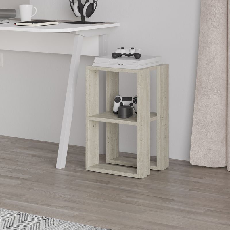 Casa si Gradina - Mobilier - Comode si corpuri - Noptiere - Noptiera, Hanah Home, pal melaminat, travertin, 30x30x55 cm, 776HMS3442 - Infinity.ro