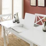 Casa si Gradina - Mobilier - Mese si birouri - Mese bucatarie si dining - Masa extensibila, Hanah Home, lemn masiv si mdf, alb, 80x120/160x75 cm, 117FRF1126 - Infinity.ro