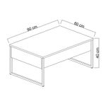 Casa si Gradina - Mobilier - Mese si birouri - Masute de cafea - Masuta de cafea, Hanah Home, pal melaminat, antracit si auriu, 90x60x40 cm, 618BLY1121 - Infinity.ro