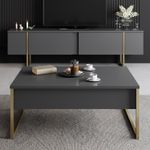 Casa si Gradina - Mobilier - Mese si birouri - Masute de cafea - Masuta de cafea, Hanah Home, pal melaminat, antracit si auriu, 90x60x40 cm, 618BLY1121 - Infinity.ro