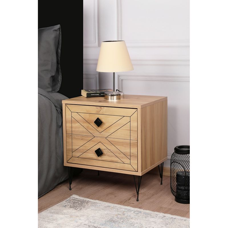 Casa si Gradina - Mobilier - Comode si corpuri - Noptiere - Noptiera, Hanah Home, pal melaminat, pin, 50x40x55 cm, 854KLN3311 - Infinity.ro