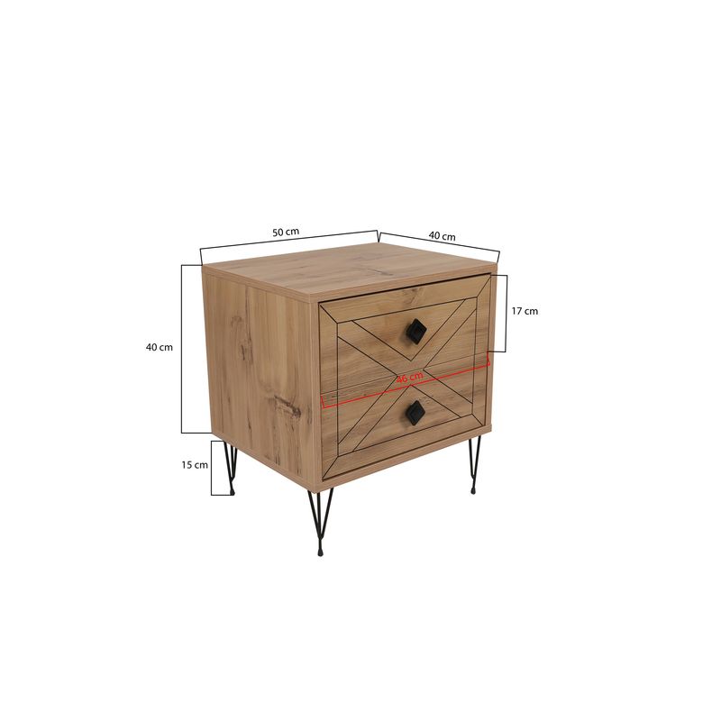 Casa si Gradina - Mobilier - Comode si corpuri - Noptiere - Noptiera, Hanah Home, pal melaminat, pin, 50x40x55 cm, 854KLN3311 - Infinity.ro