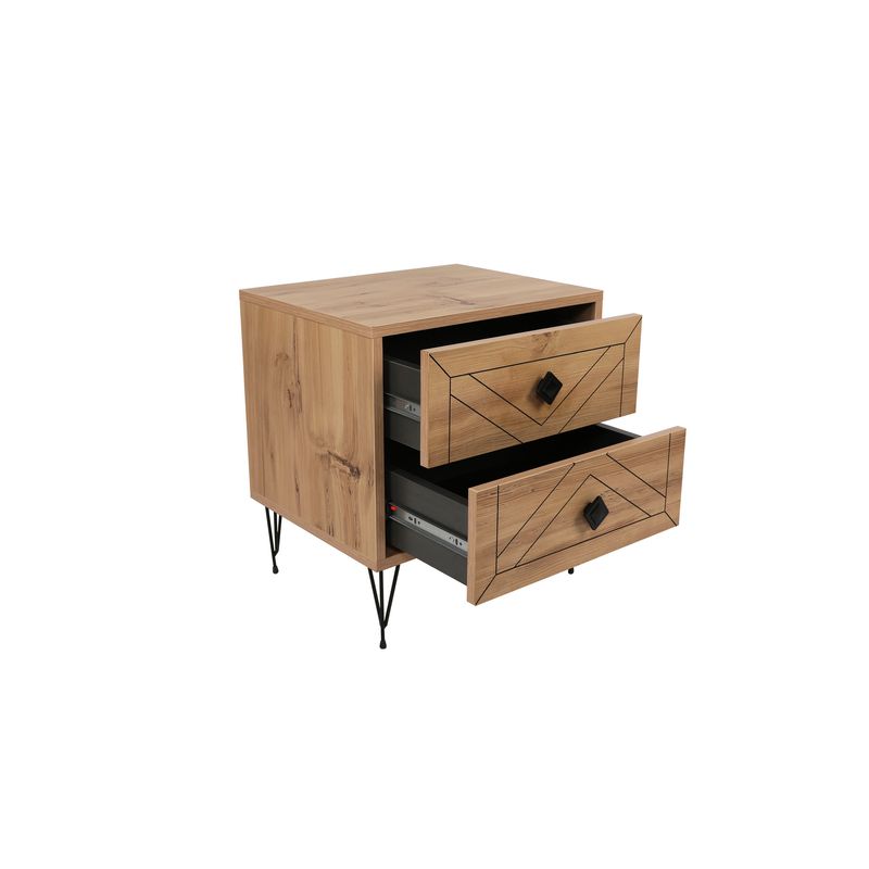 Casa si Gradina - Mobilier - Comode si corpuri - Noptiere - Noptiera, Hanah Home, pal melaminat, pin, 50x40x55 cm, 854KLN3311 - Infinity.ro