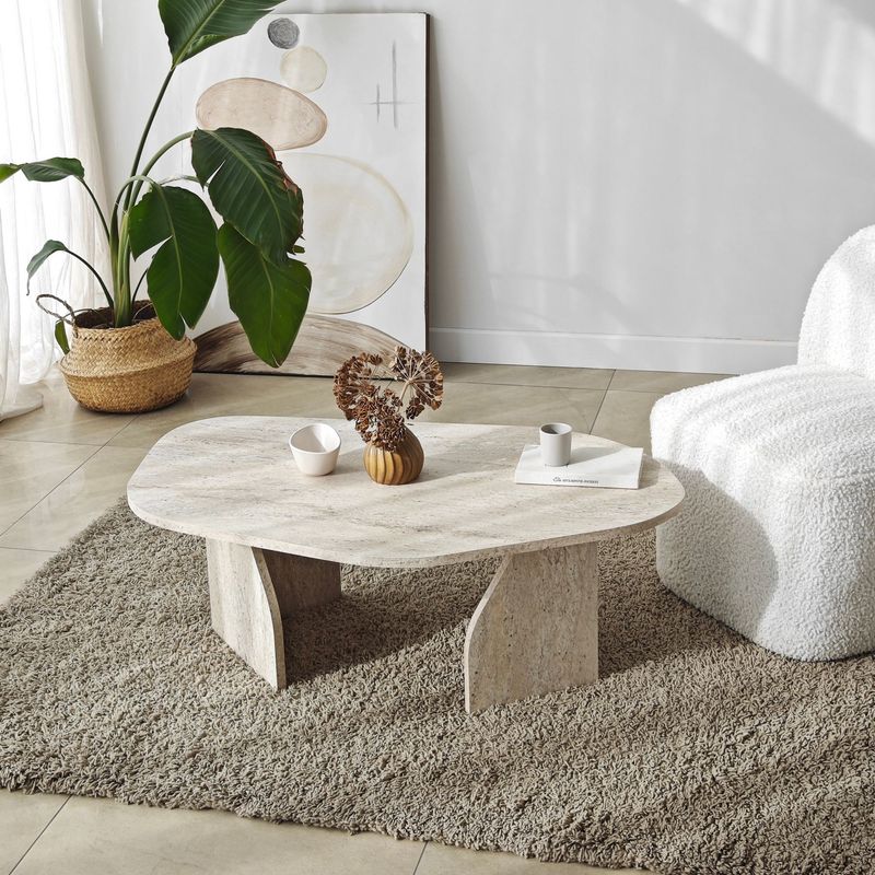 Casa si Gradina - Mobilier - Mese si birouri - Masute de cafea - Masuta de cafea, Hanah Home, pal melaminat, travertin, 105x65x35 cm, 552NOS2572 - Infinity.ro