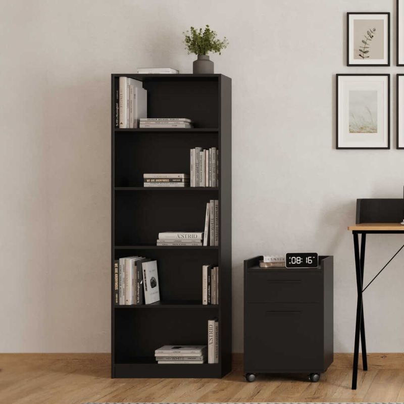 Casa si Gradina - Mobilier - Biblioteci si rafturi - Biblioteci - Biblioteca, Hanah Home, PAL melaminat, antracit, 58x23x170 cm - Infinity.ro