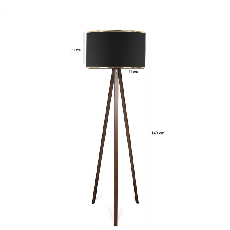 Casa si Gradina - Corpuri si surse de iluminat - Veioze si lampi - Lampadare - Lampadar, Opviq, lemn, negru, 140 cm, 780SGN2593 - Infinity.ro