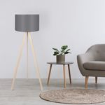 Casa si Gradina - Corpuri si surse de iluminat - Veioze si lampi - Lampadare - Lampadar, Opviq, mdf si pvc, gri stejar, 38x140 cm, 780SGN3437 - Infinity.ro