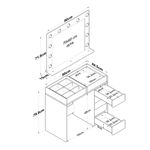 Casa si Gradina - Mobilier - Comode si corpuri - Masute de toaleta - Masa de machiaj, Hanah Home, pal melaminat, alb, 90x44.5x79.8 cm, 893RAN5414 - Infinity.ro