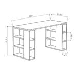 Casa si Gradina - Mobilier - Mese si birouri - Birouri - Birou, Hanah Home, pal melaminat, alb si stejar, 140x60x75 cm, 855DTE3823 - Infinity.ro