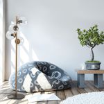 Casa si Gradina - Corpuri si surse de iluminat - Veioze si lampi - Lampadare - Lampadar, Opviq, metal, auriu, 32x32x130 cm, 521SHN1531 - Infinity.ro