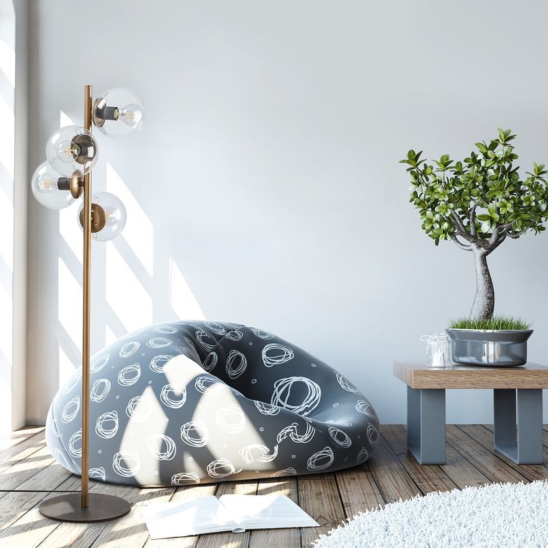 Casa si Gradina - Corpuri si surse de iluminat - Veioze si lampi - Lampadare - Lampadar, Opviq, metal, auriu, 32x32x130 cm, 521SHN1531 - Infinity.ro