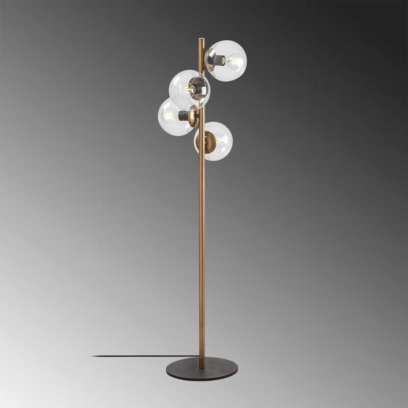 Casa si Gradina - Corpuri si surse de iluminat - Veioze si lampi - Lampadare - Lampadar, Opviq, metal, auriu, 32x32x130 cm, 521SHN1531 - Infinity.ro