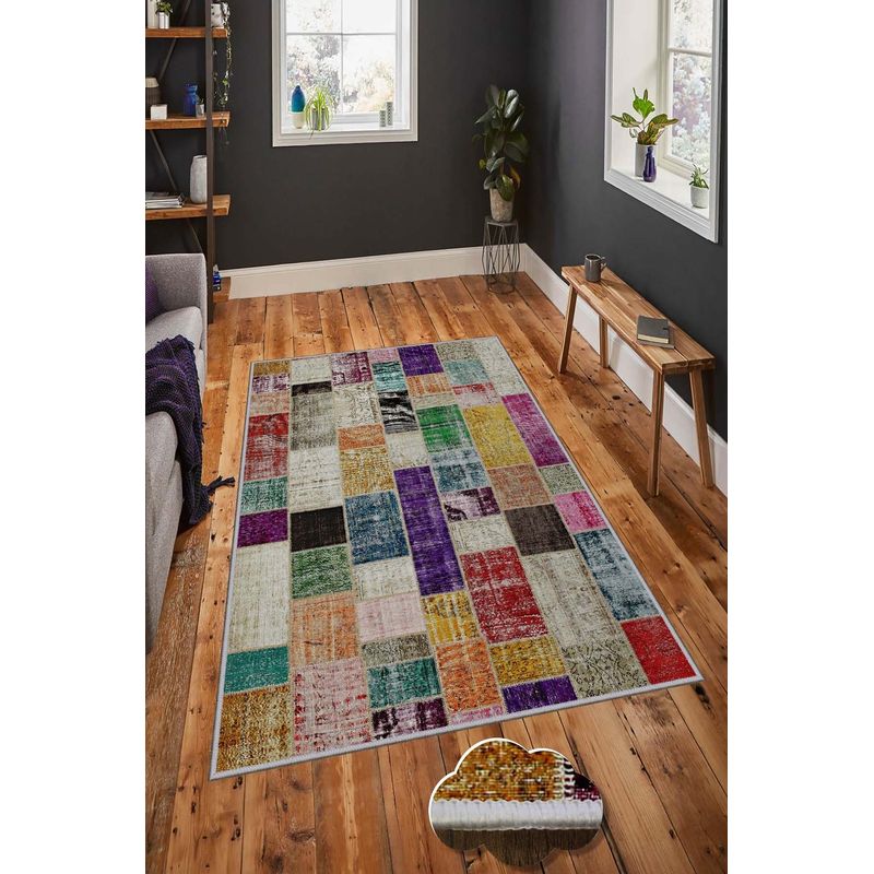 Casa si Gradina - Textile si covoare - Covoare - Covorase intrare - Covoras de intrare, Conceptum Hypnose, multicolor, 80x200 cm, 100% poliester, antiderapant, 478HFT1656 - Infinity.ro
