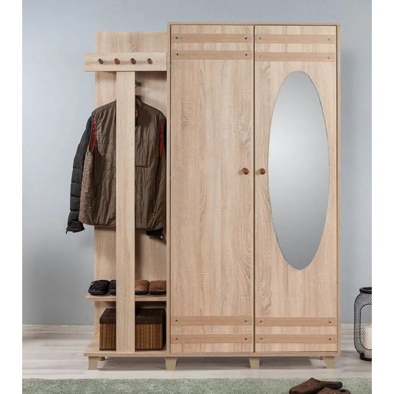 Casa si Gradina - Mobilier - Organizare si depozitare - Cuiere - Cuier, Hanah Home, pal melaminat, stejar sonoma, 135x192x36 cm, 863SPH4824 - Infinity.ro