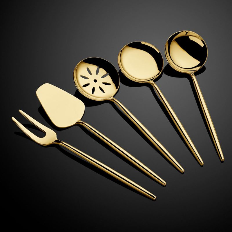 Casa si Gradina - Bucatarie si vesela - Ustensile bucatarie - Seturi ustensile de bucatarie - Set ustensile de bucatarie, Hermia, otel inoxidabil, auriu, 5 piese, 645DRM1218 - Infinity.ro