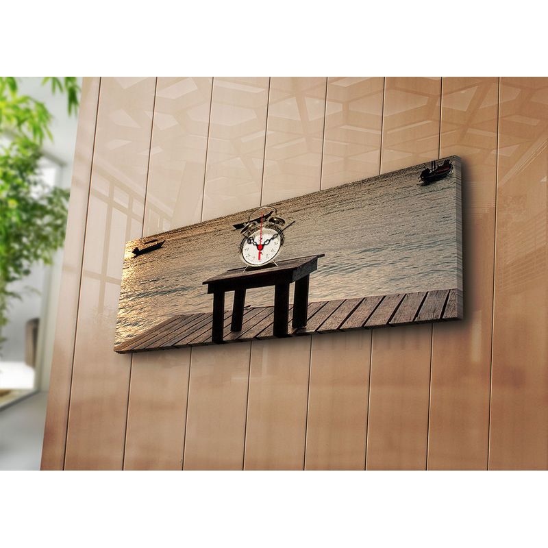 Casa si Gradina - Decoratiuni - Ceasuri - Ceas de perete decorativ, Wallxpert, panza de caprioara, multicolor, 30x90 cm, 228CLA1671 - Infinity.ro