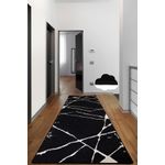 Casa si Gradina - Textile si covoare - Covoare - Covorase intrare - Covoras de intrare, Conceptum Hypnose, negru si alb, 80x200 cm, 100% poliester, antiderapant, 286CHL6556 - Infinity.ro