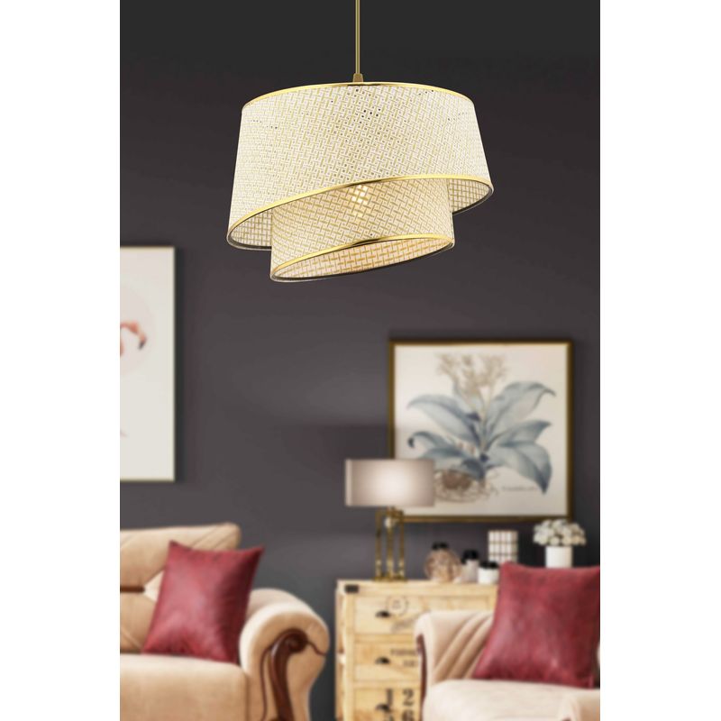 Casa si Gradina - Corpuri si surse de iluminat - Lustre si pendule - Candelabru, Opviq, metal, crem auriu, 32x32x65 cm - Infinity.ro