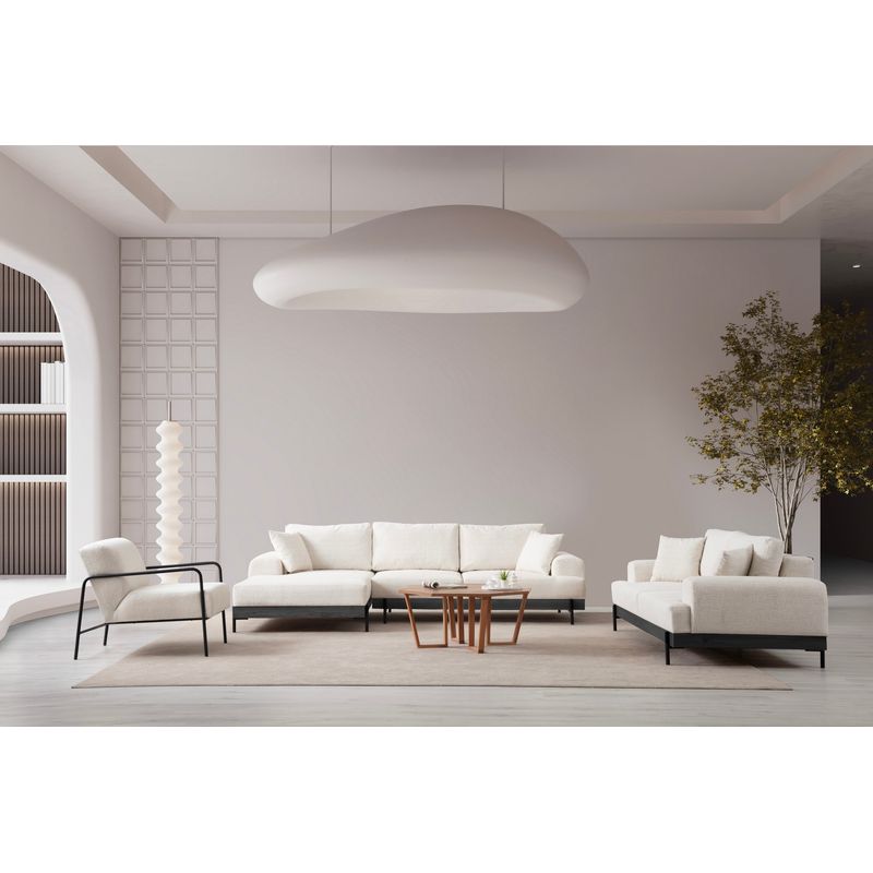 Casa si Gradina - Mobilier - Canapele si coltare - Coltare - Coltar, Hanah Home, lemn fag si pal, alb, 170x280x98 cm, 560ARE2131 - Infinity.ro