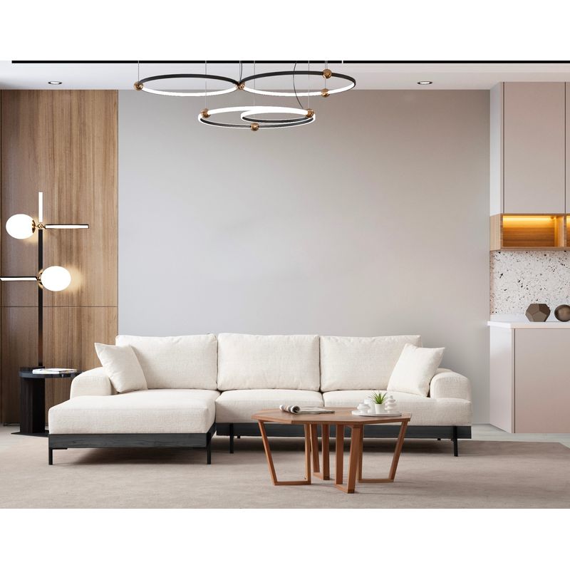 Casa si Gradina - Mobilier - Canapele si coltare - Coltare - Coltar, Hanah Home, lemn fag si pal, alb, 170x280x98 cm, 560ARE2131 - Infinity.ro