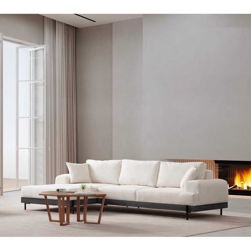 Casa si Gradina - Mobilier - Canapele si coltare - Coltare - Coltar, Hanah Home, lemn fag si pal, alb, 170x280x98 cm, 560ARE2131 - Infinity.ro
